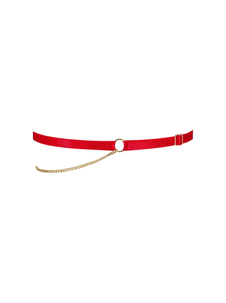 Obsessive Lingerie giarrettiera rossa con catenina collezione Ingridia