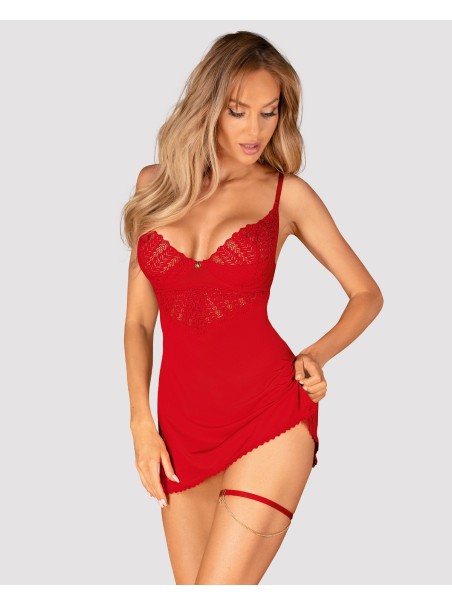 Obsessive Lingerie giarrettiera rossa con catenina collezione Ingridia Obsessive Lingerie giarrettiera rossa con catenina collezione Ingridia