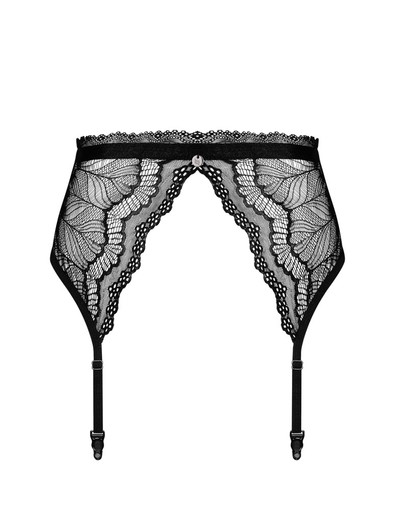 Obsessive Lingerie sexy reggicalze in pizzo nero collezione Isabellia