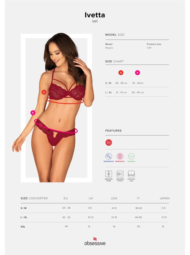 Obsessive Lingerie completino due pezzi rosso Ivetta