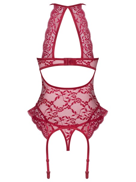 Obsessive Lingerie sexy corsetto e perizoma in pizzo rosso Ivetta Obsessive Lingerie sexy corsetto e perizoma in pizzo rosso Ivetta