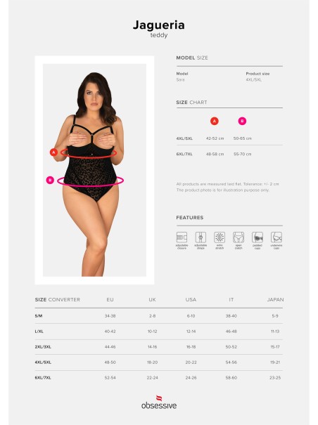 Obsessive Lingerie sexy body curvy maculato aperto fino a 7XL Jagueria Obsessive Lingerie sexy body curvy maculato aperto fino a 7XL Jagueria