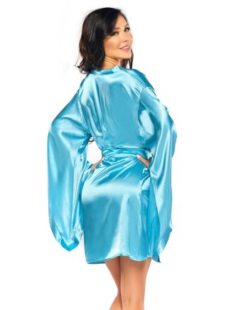 Beauty Night Lingerie vestaglia a kimono in raso turchese Samira 2