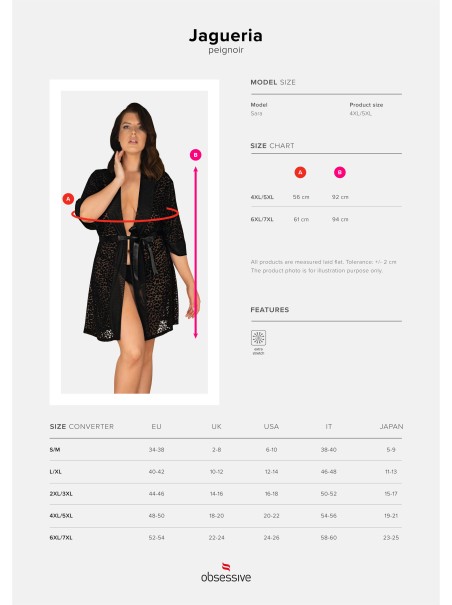 Obsessive Lingerie sexy vestaglia curvy maculata fino a 7XL Jagueria Obsessive Lingerie sexy vestaglia curvy maculata fino a 7XL Jagueria