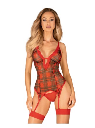 Obsessive Lingerie sexy corsetto natalizio con perizoma Jollymore