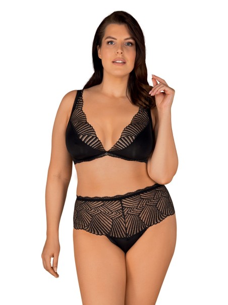 Obsessive Lingerie completino in tessuto satinato e pizzo Klarita