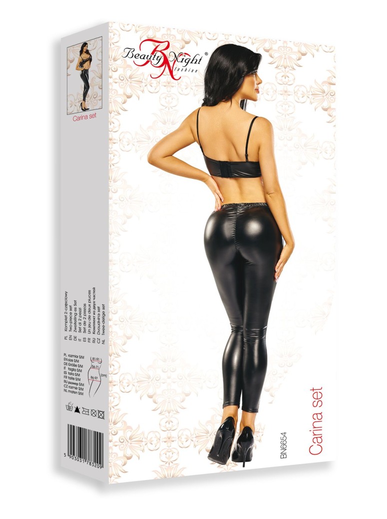 Beauty Night Lingerie sexy reggiseno e leggings wetlook Carina