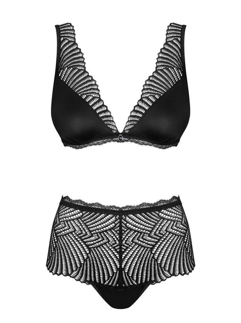 Obsessive Lingerie completino in tessuto satinato e pizzo Klarita
