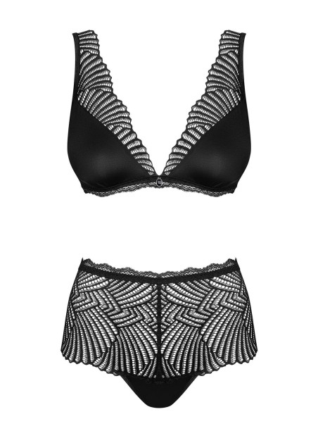 Obsessive Lingerie completino in tessuto satinato e pizzo Klarita