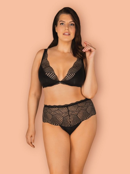 Obsessive Lingerie completino in tessuto satinato e pizzo Klarita