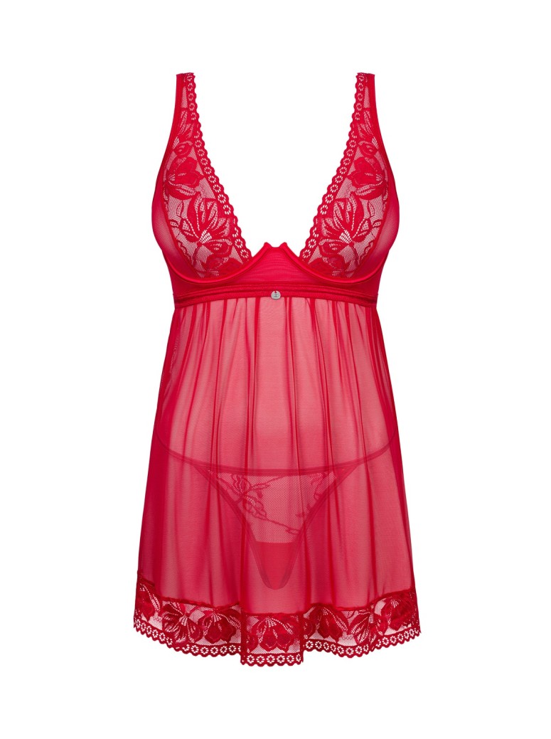 Obsessive sexy babydoll rosso con perizoma collezione Lacelove