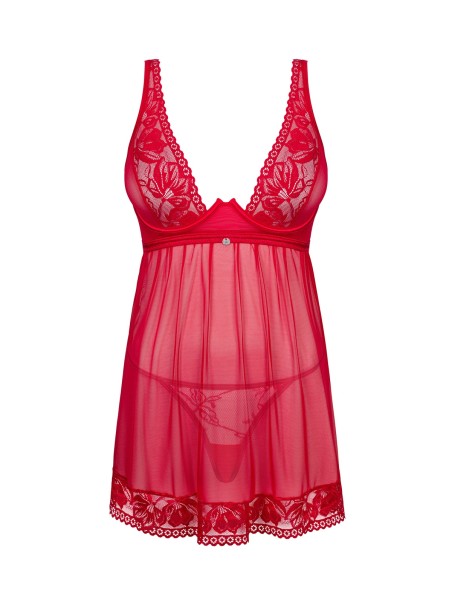 Obsessive sexy babydoll rosso con perizoma collezione Lacelove Obsessive sexy babydoll rosso con perizoma collezione Lacelove