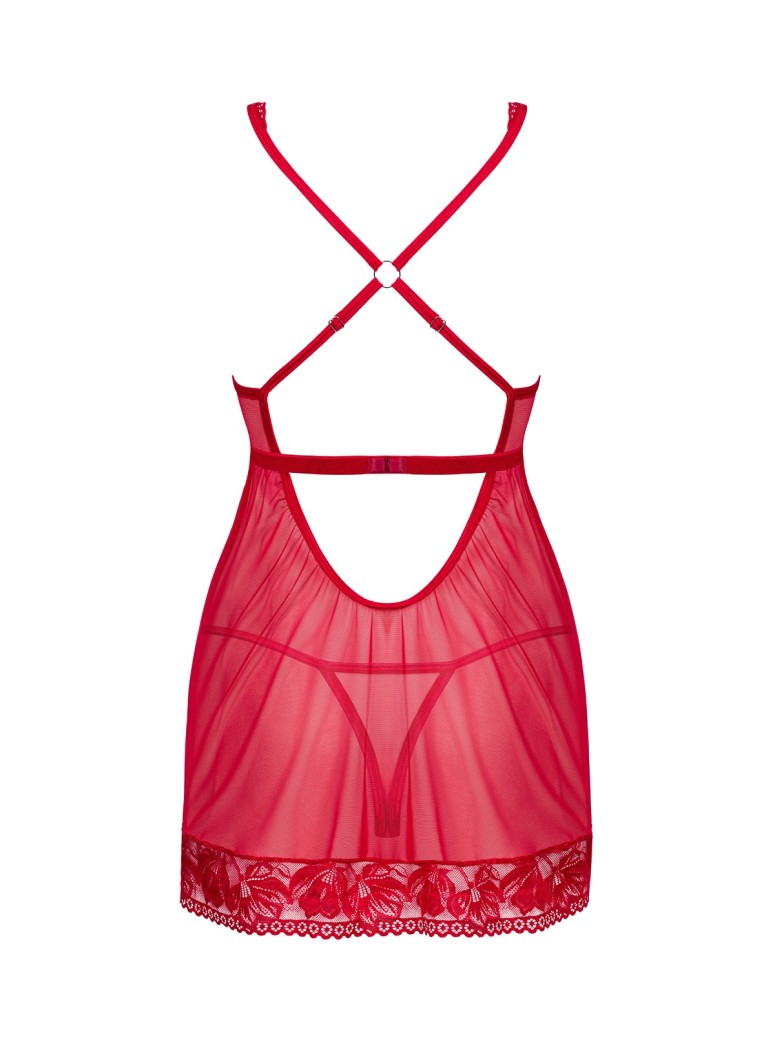 Obsessive sexy babydoll rosso con perizoma collezione Lacelove