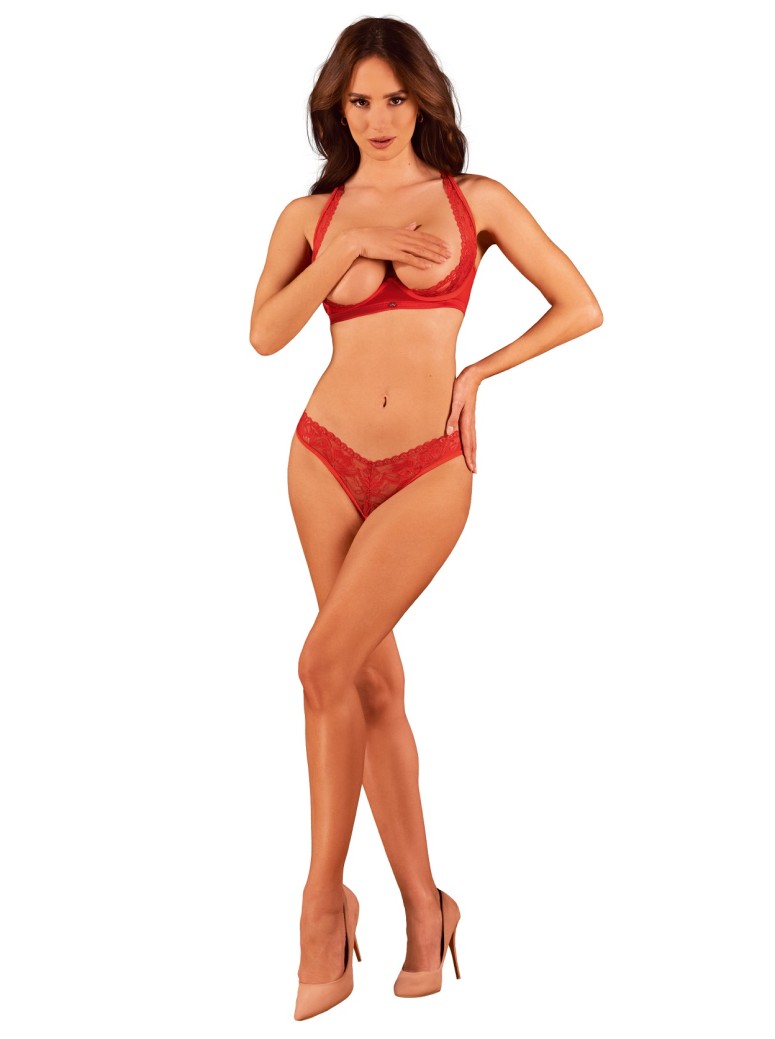 Obsessive Lingerie sexy completino rosso aperto collezione Lacelove