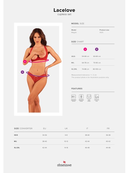 Obsessive Lingerie sexy completino rosso aperto collezione Lacelove Obsessive Lingerie sexy completino rosso aperto collezione Lacelove