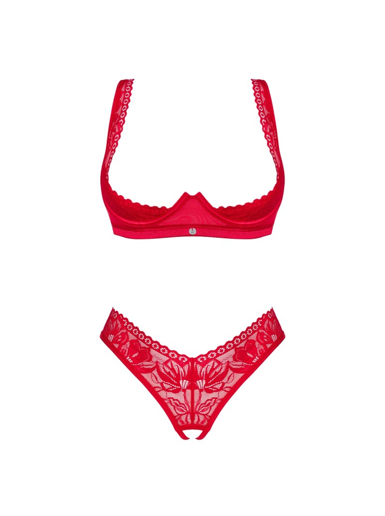 Obsessive Lingerie sexy completino rosso aperto collezione Lacelove