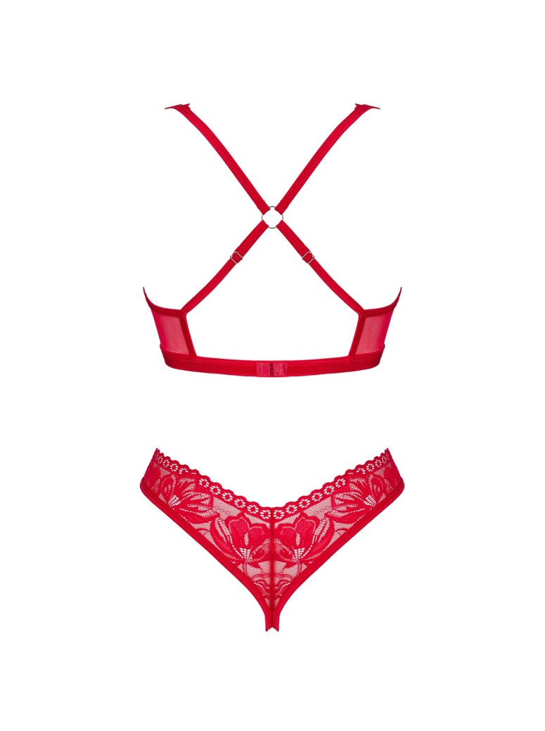 Obsessive Lingerie sexy completino rosso aperto collezione Lacelove