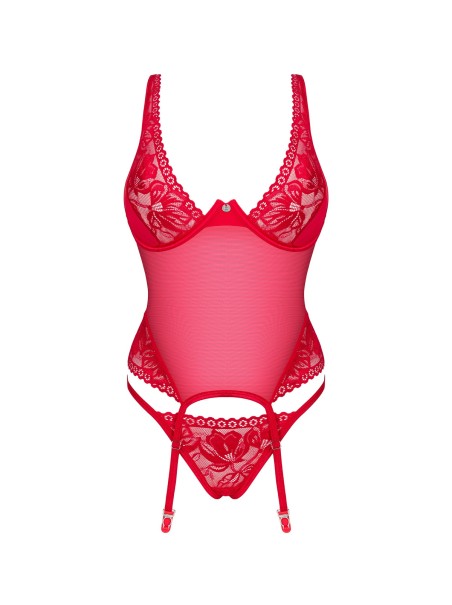 Obsessive Lingerie sexy corsetto rosso con perizoma collezione Lacelove Obsessive Lingerie sexy corsetto rosso con perizoma collezione Lacelove