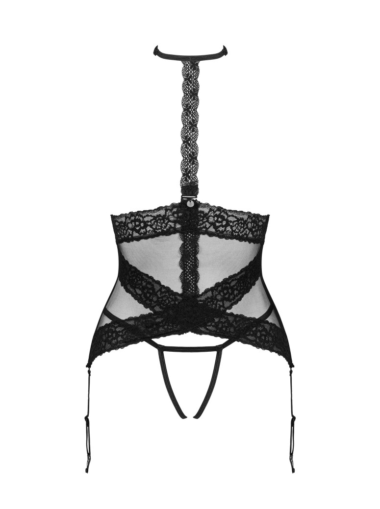 Obsessive Lingerie sexy corsetto senza coppe con perizoma aperto Lacrisia