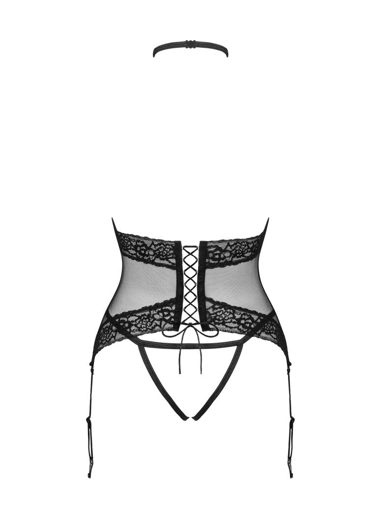 Obsessive Lingerie sexy corsetto senza coppe con perizoma aperto Lacrisia