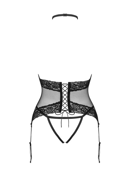 Obsessive Lingerie sexy corsetto senza coppe con perizoma aperto Lacrisia