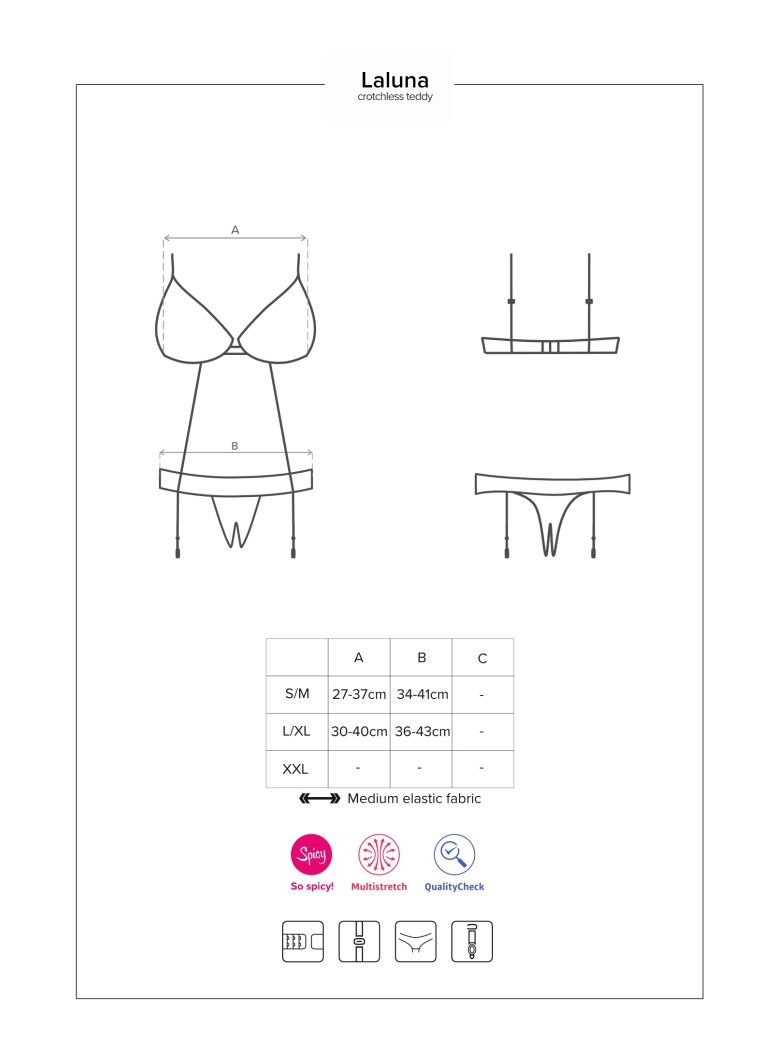 Obsessive Lingerie sexy body aperto Laluna