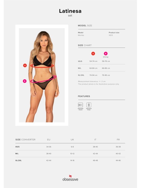Obsessive Lingerie sexy completino intimo con inserti macramè Latinesa