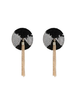 Obsessive copricapezzoli in paillettes con pendenti dorati Liferia 2