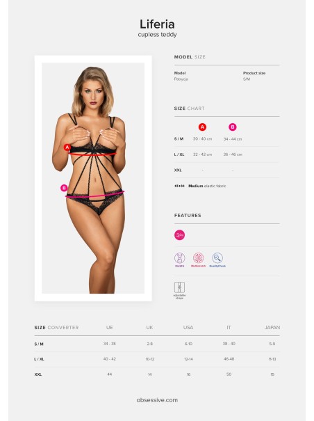 Obsessive Lingerie  sexy body aperto Liferia