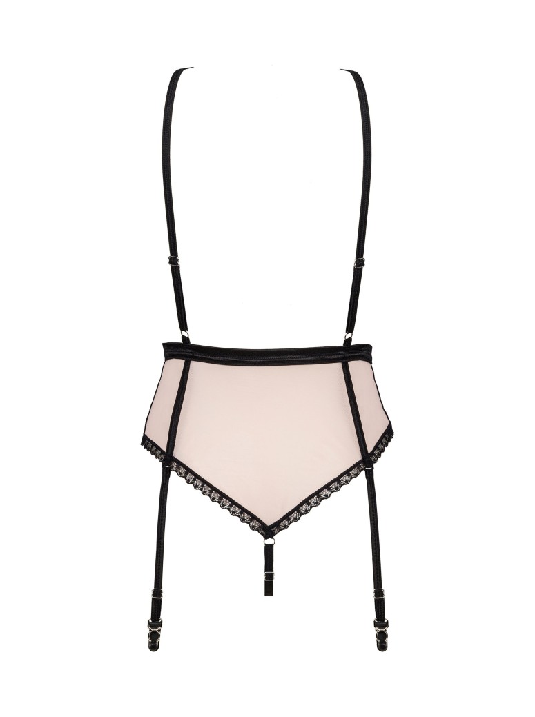 Obsessive sexy body con reggicalze in pizzo rosa collezione Lilines