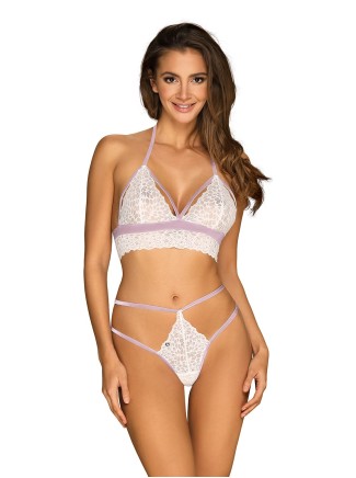 Obsessive Lingerie set intimo due pezzi in pizzo bianco Lilyanne