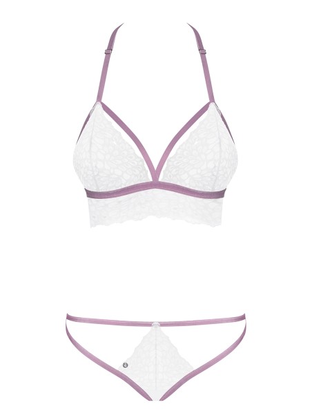 Obsessive Lingerie set intimo due pezzi in pizzo bianco Lilyanne