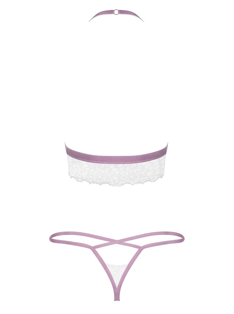 Obsessive Lingerie set intimo due pezzi in pizzo bianco Lilyanne