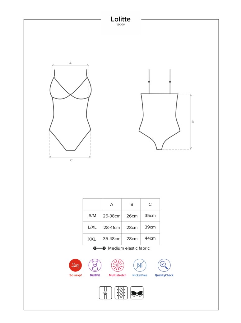 body con coppe imbottite XXL Lolitte