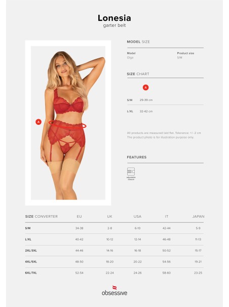 Obsessive Lingerie sexy reggicalze rosso collezione Lonesia Obsessive Lingerie sexy reggicalze rosso collezione Lonesia
