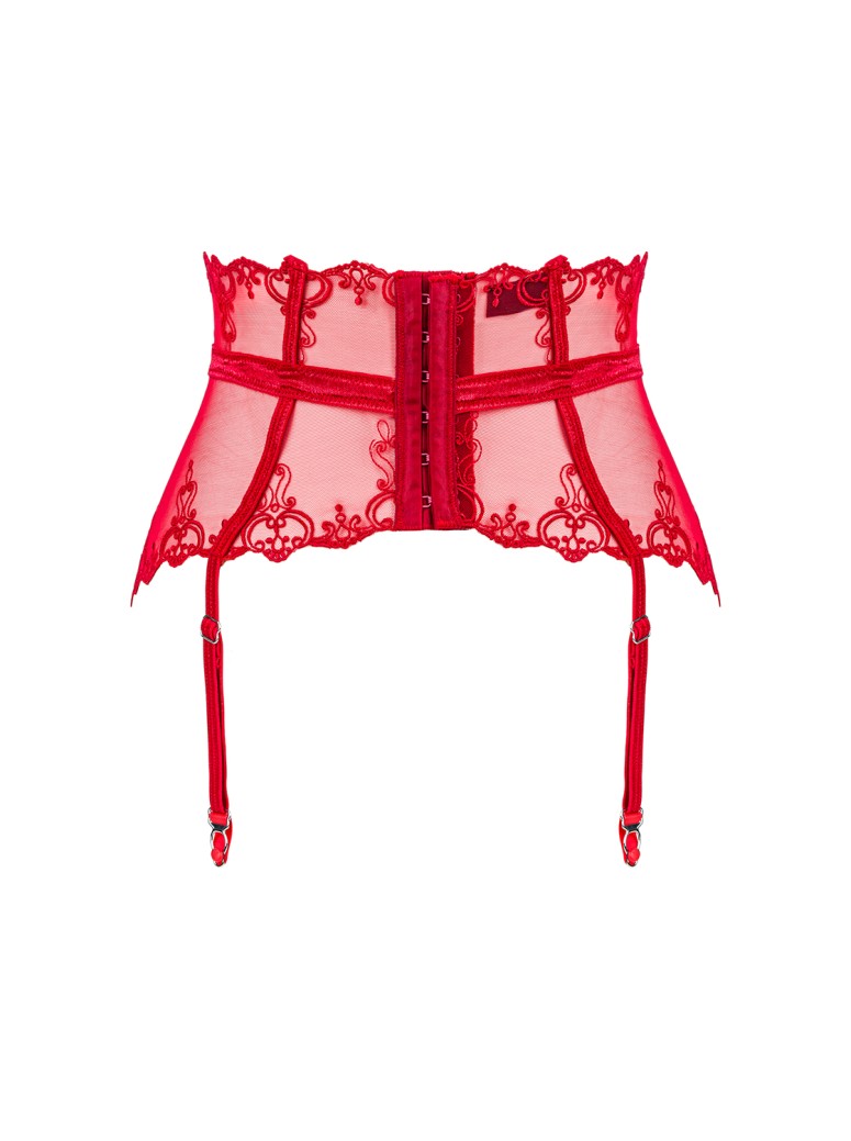 Obsessive Lingerie sexy reggicalze rosso collezione Lonesia