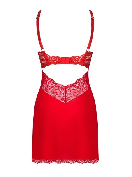 Obsessive Lingerie chemise rossa in morbido pizzo con perizoma Loventy Obsessive Lingerie chemise rossa in morbido pizzo con perizoma Loventy