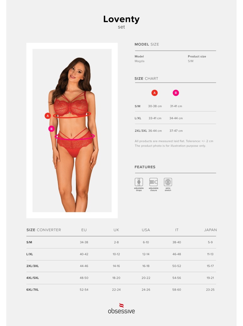 Obsessive Lingerie sexy completino intiimo rosso collezione Loventy