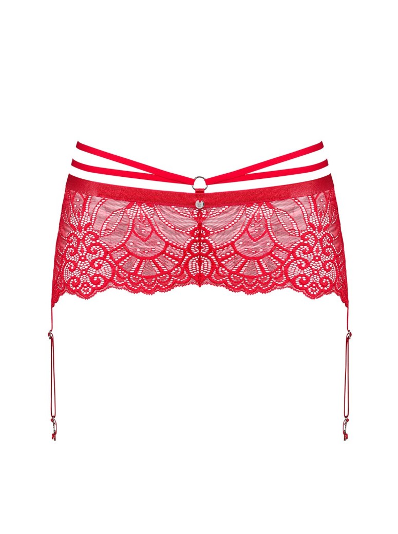 Obsessive Lingerie sexy reggicalze in pizzo rosso collezione Loventy