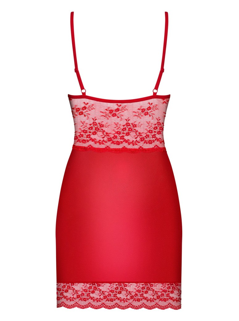 Obsessive Lingerie elegante chemise rossa con perizoma collezione Lovica