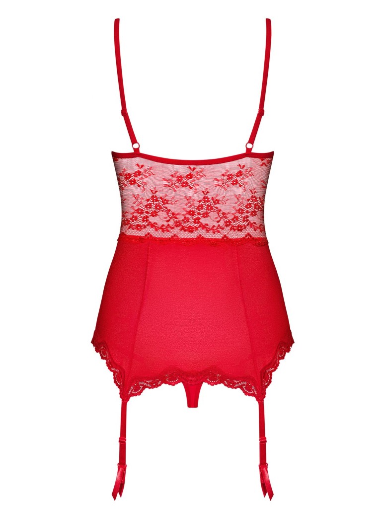 Obsessive Lingerie sexy corsetto rosso con perizoma collezione Lovica