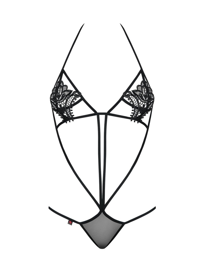 Obsessive Lingerie sexy body nero con coppe decorate collezione Luiza