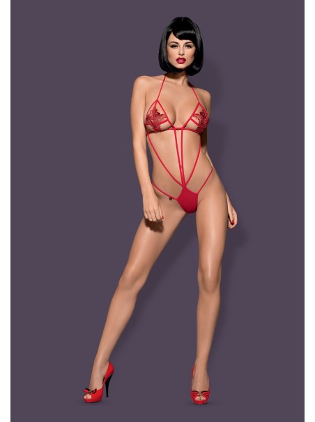 Obsessive Lingerie sexy body rosso con coppe decorate collezione Luiza Obsessive Lingerie sexy body rosso con coppe decorate collezione Luiza