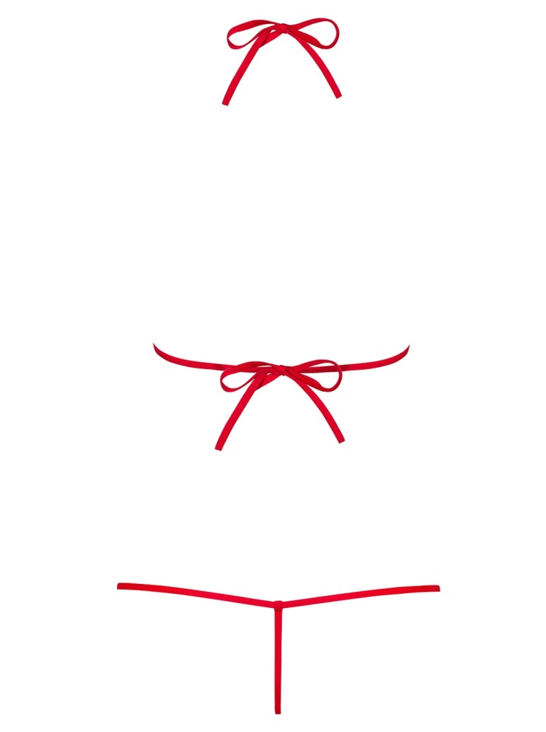 Obsessive Lingerie sexy body rosso con coppe decorate collezione Luiza