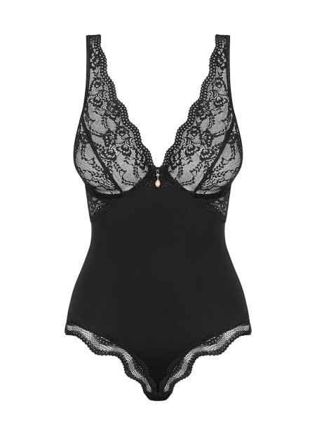 Obsessive elegante body con inserti in pizzo e perla decorativa Luvae Obsessive elegante body con inserti in pizzo e perla decorativa Luvae