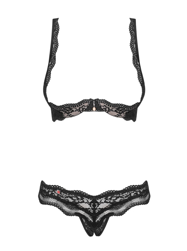 Obsessive Lingerie completino intimo con coppe aperte Luvae
