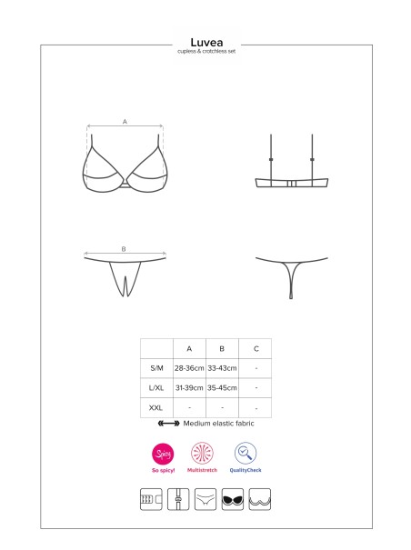 Obsessive Lingerie completino intimo con coppe aperte Luvae Obsessive Lingerie completino intimo con coppe aperte Luvae