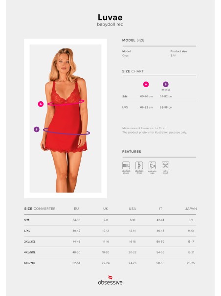 Obsessive Lingerie babydoll rosso con perizoma collezione Luvae Obsessive Lingerie babydoll rosso con perizoma collezione Luvae