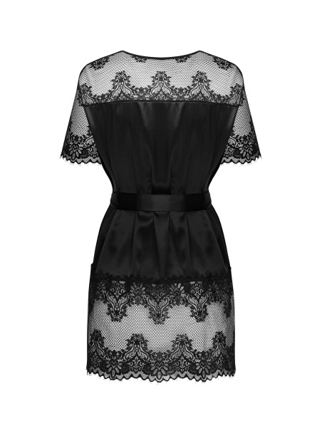 Obsessive Lingerie vestaglia in tessuto satinato e pizzo Maderris
