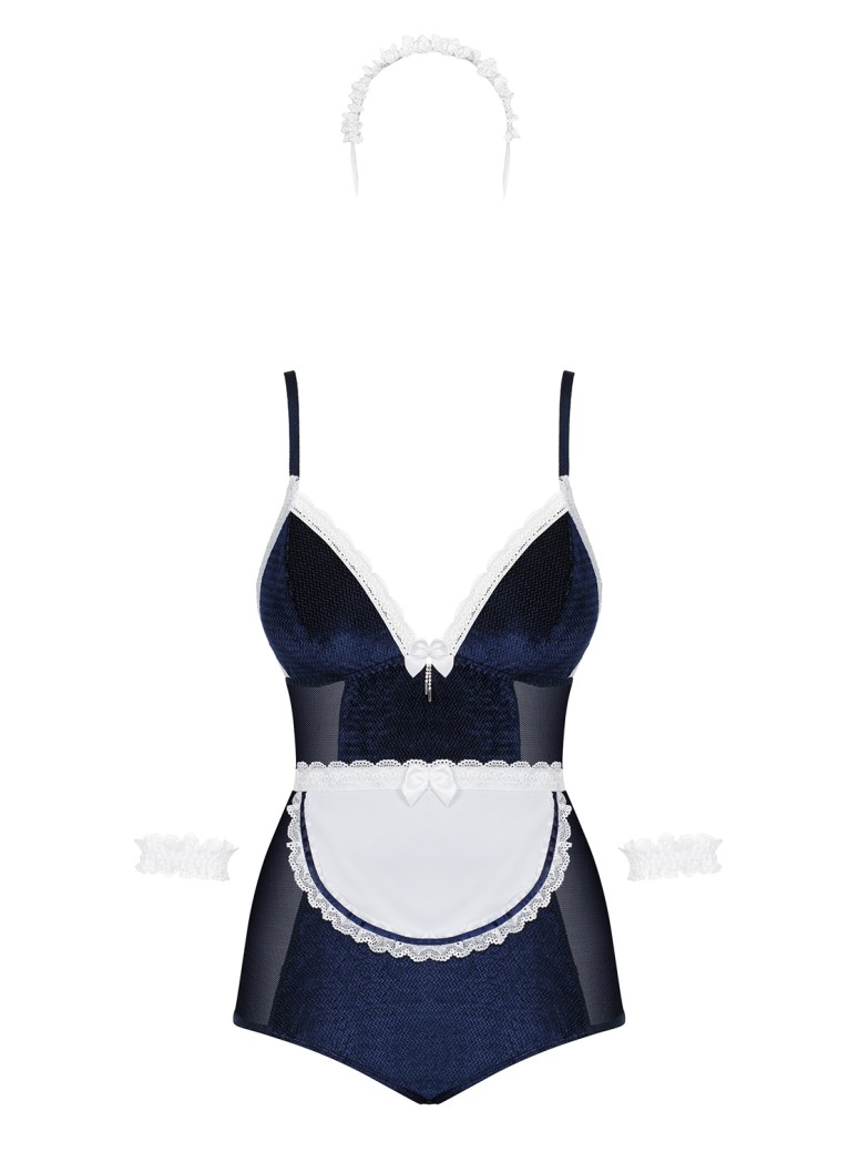 Obsessive Lingerie set body da cameriera con accessori Maid